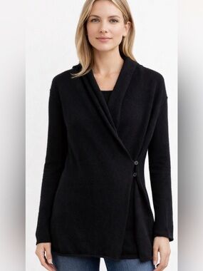 100% Cashmere GAP Black Wrap Sweater XS European Fit  Minimalist Quiet Luxury